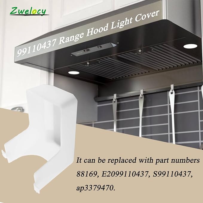 Range Hood Light Lens Cover for Broan Nutone 41000/40000/42000/45000 Series – Replaces S99110437, 99110437, 88169, AP3379470 – Compatible with Broan, Nutone, Kenmore & More(2-Pack)
