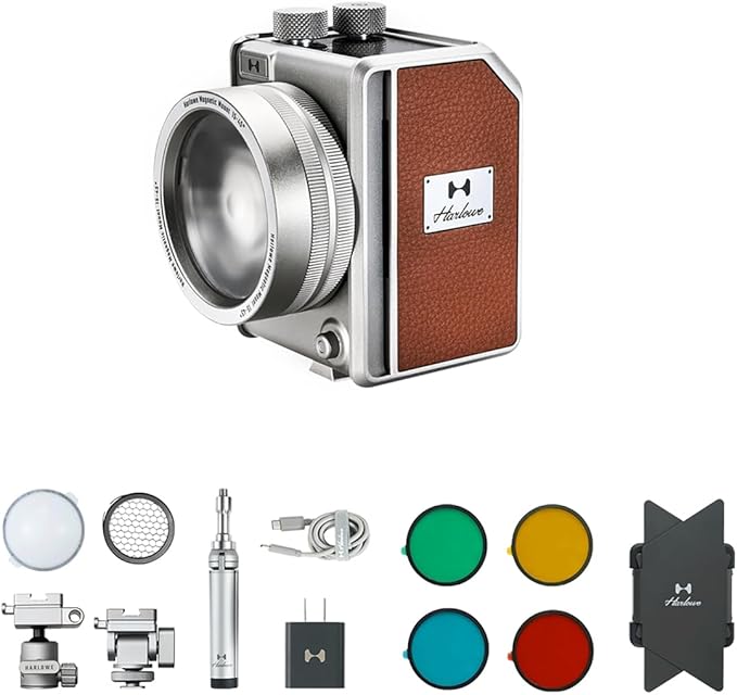 Harlowe Mini II Photography Lighting Creator Kit 20W - Portable Bi-Color LED Camera Light 2700K-6500K - Magnetic Mount System, Adjustable Beam, V-Mount Compatible, Desktop Tripod Included
