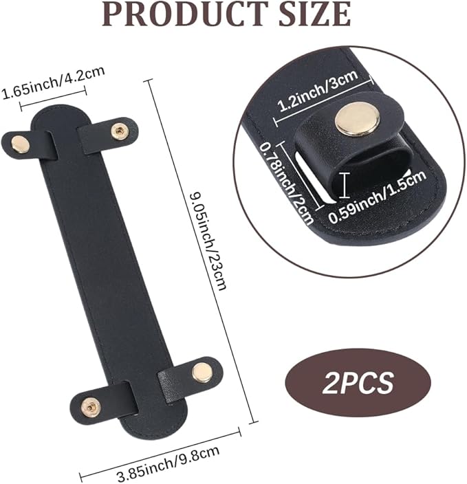 2Pcs Leather Shoulder Strap Pad PU Leather Bag Strap Cushion Pads Replacement Pressure Relief Detachable Handle Wrap Covers for Tote Bags Handbag Purse Luggage Camera Black 9x3.9 Inch