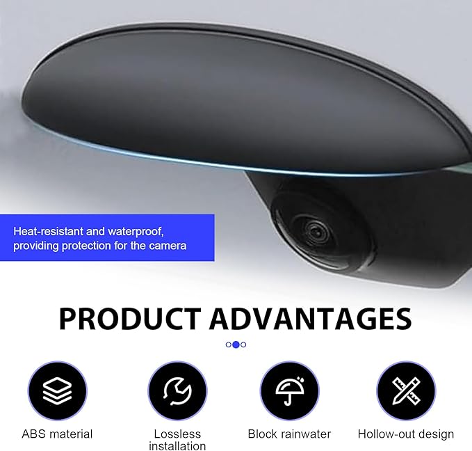 Camera Rain Cover, Car Rear View Camera Cover, Anti-rain Backup Camera Protector, Universal Exterior Accessories for Most Cars (Black)
