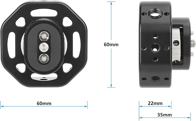 CAMVATE Round Handgrip with 1/4"-20 Thumbscrew Mount for DSLR Camera-3722