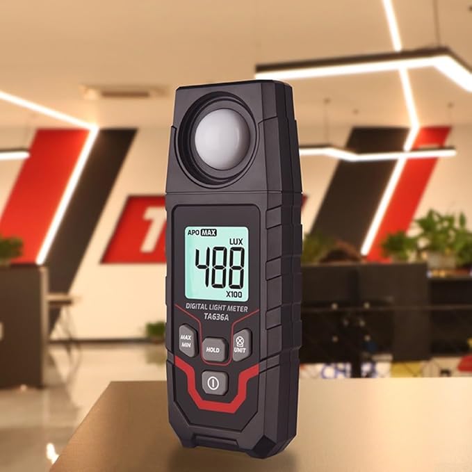 Digital Illuminance Light Meter Tester 200,000Lux Meter Luxmeter Lighting Intensity Brightness Measurement Tool for Indoor Outdoor Film Photography lumens LED Photometer