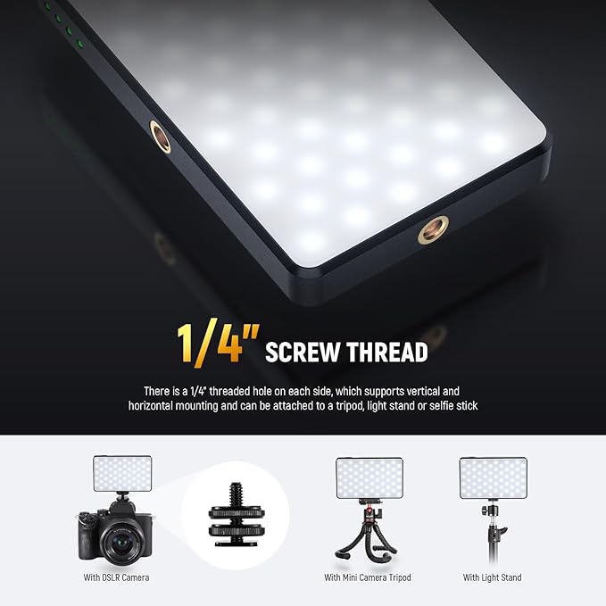 NEEWRE Basics LED Selfie & Tattoo Light Compatible with iPhone, Clip on CPL Filter/Tripod Stand/Phone Holder, Fill Lighting Remove Reflection for Art Food Jewelry Photography Video Recording, BL120B