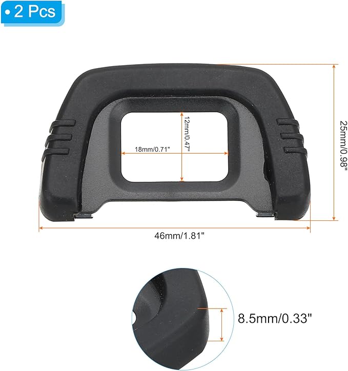 PATIKIL DK-21 Viewfinder Eyepiece Eyecup, 2 Pack Camera Eye Cup Protector for Nikon D7000 D90 D40 D50 D70/D70S D80 D200 D300 D600 D610 D750 Digital Camera Block Flare Resistance, Black