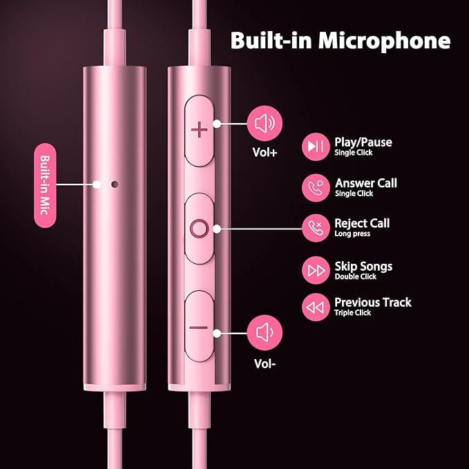 USB C Headphones with Microphone for iPhone 17 Pro Max 17e 16e 16 15 Plus,Type-C Headphones for Google Pixel 10a Wired Earbuds Magnetic Sport Earphone for iPad/OnePlus 15/Samsung S26 S25 Flip 6 Fold 7