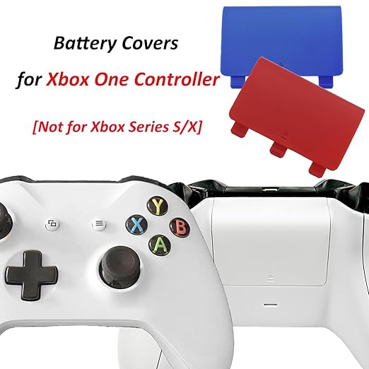 4 Pcs Battery Back Cover for Xbox One/One S/One X Controller[NOT for Xbox Series X/S],Battery Back Shell Covers,Replacement Battery Cover Door Compatible with Xbox One(Blue&Red) [Video Game]