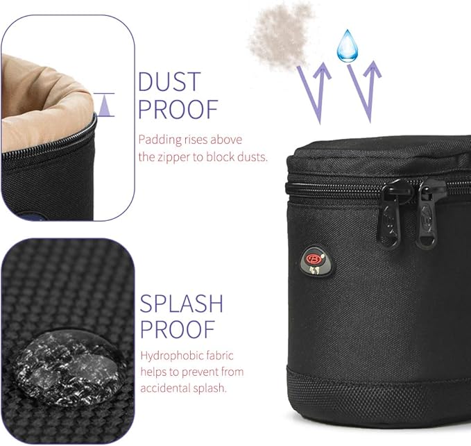 BPAULL Lens Case Lens Pouch Bag Waterproof Shockproof for DSLR Camera Lens for Camera Lens