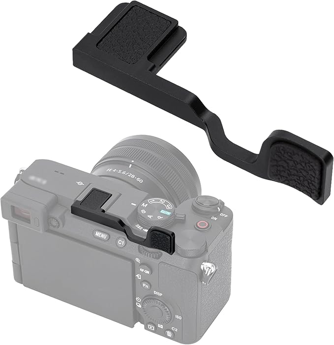 JJC Metal Thumb Up Grip for Sony A7CII A7C II A7CR A7C R Camera, Hot Shoe Mount Thumb Rest Support for Stable and Safe Hand Hold, with Anti-Scratch Silicone Pad, Not Affect The Use of Camera Buttons