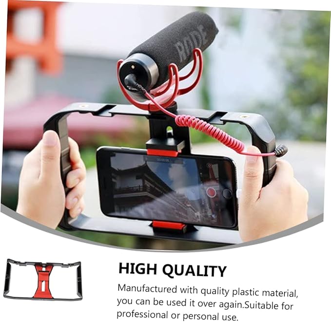 Smartphone Video Rig Handheld Camera Holder for Mobile Filmmaking Compatible with Smartphones Durable Frame for Vlogging and Recording
