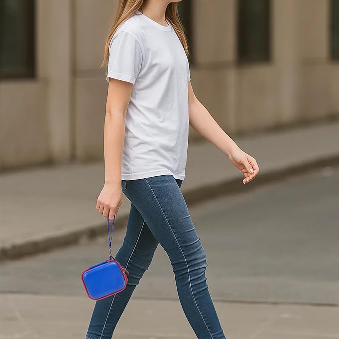 ANKHOH Digital Camera Case for Polaroid Go Generation 2 Gen 2/9035/9071/9070 Instant Mini Camera, Instax Film Cameras Storage with Mesh Pocket for Photo, Stickers (Box Only) (Blue)