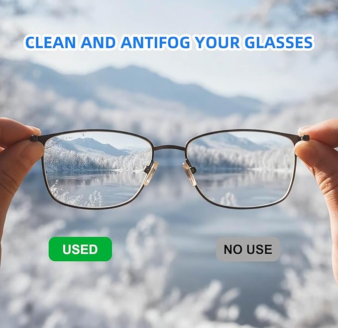 Ageantscom Anti-Fog Wipes for Glasses – Eye Glasses Cleaner Wipes, 100 Pack, Individually Wrapped, Pre-Moistened, Quick-Dry, Scratch-Free for Goggles, Camera, Watch, Lens, Laptop, Phone Screens