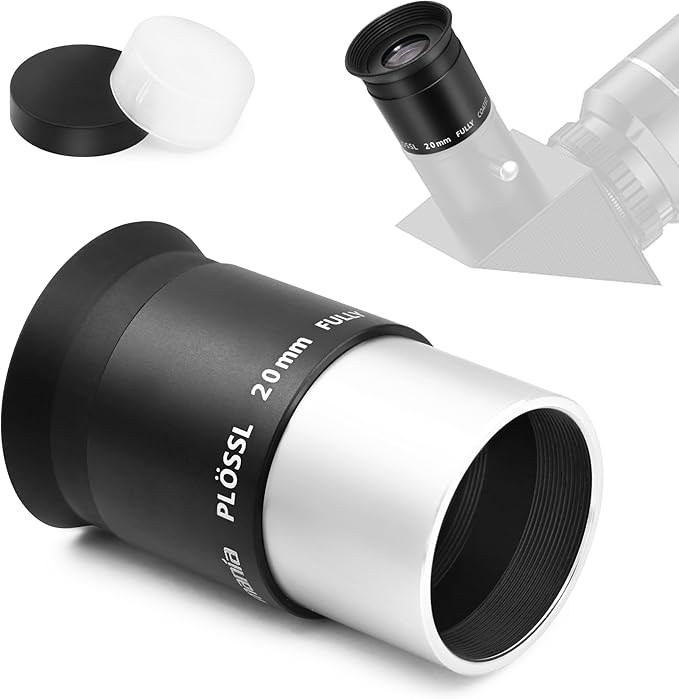 Astromania 20mm 1.25 Inch Plossl Telescope Eyepiece - Fully Multi Coated 4-Element Plossl Design Telescope Accessory with Standard 1.25 inch Filter Threaded for Visual Astronomy Observations