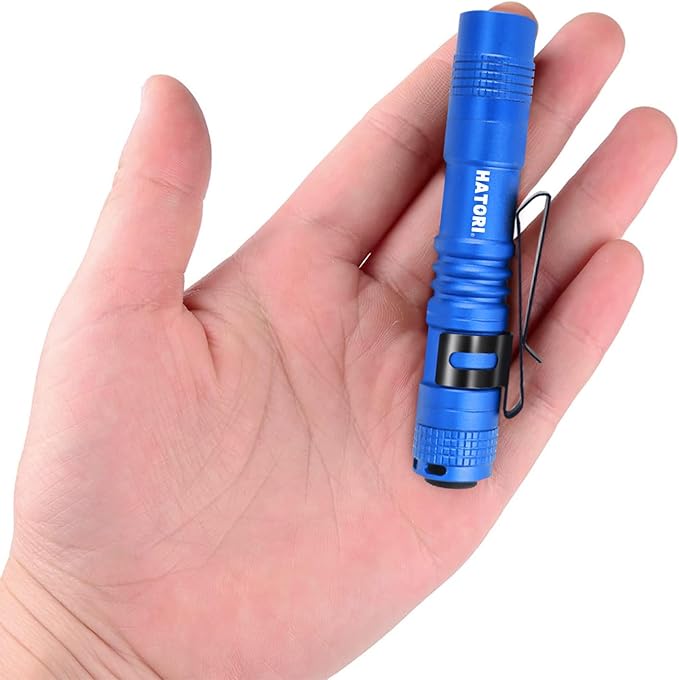 HATORI Led Flashlight Small Super Bright Handheld Flashlights High Lumens Mini Pocket Pen Light for Camping Emergencies Outdoor EDC Tactical Flashlights (1 Pack)
