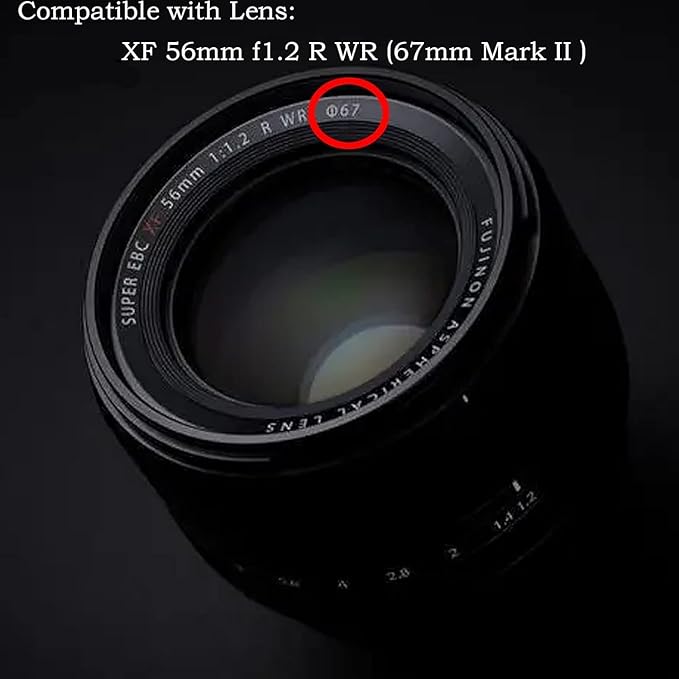 Haoge LH-XF56II Lens Hood Metal Square Bayonet for Fujifilm XF56mm F1.2 R WR Lens, Fuji XF 56MM F1.2 Mark II Lense Hood, with Metal Front Cap