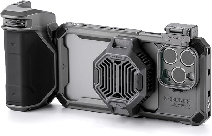 Tilta Khronos Advanced Kit Compatible with iPhone 15 Pro Max - Space Gray | Phone Case, Cooling Fan, ND Filter, PD Focus Handle