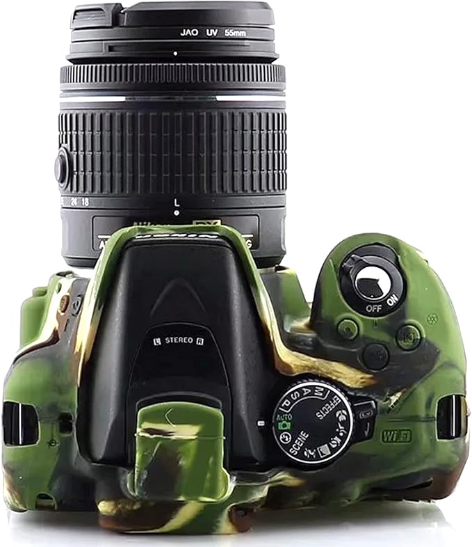 Professional Secure Silicone Camera Case Cover Housing Body Skin for Nikon D5300 Digital SLR Camera (Camouflage)