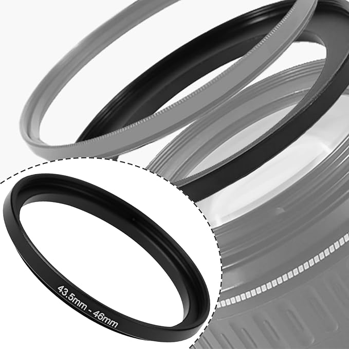 ECSiNG 2Pcs 43.5mm to 46mm Step-Up Filter Adapter Ring for Camera Lenses