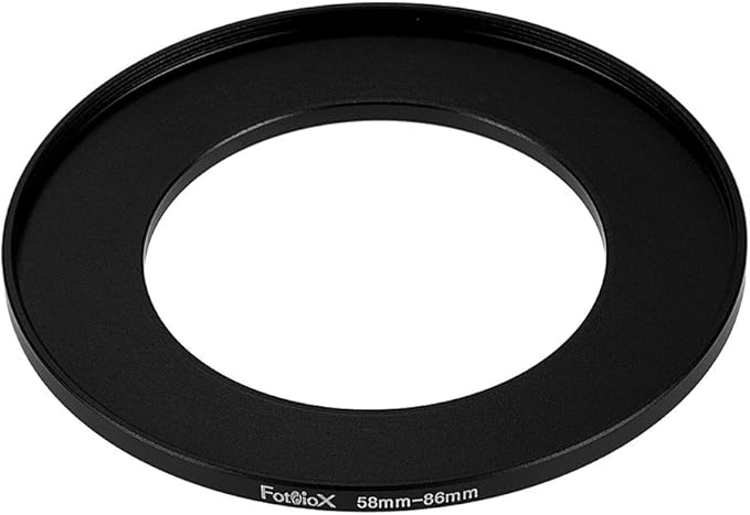 Fotodiox Metal Step Up Ring, Anodized Black Metal 58mm-86mm, 58-86 mm