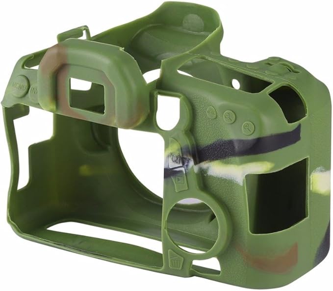 Professional Secure Silicone Camera Cases Bag Housing Rubber Body Skin for Canon EOS 70D Digital SLR Camera Protective Case (Army Green)