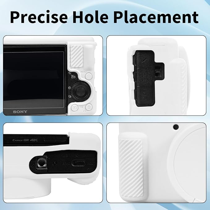 Camera Case for Sony ZV-1, ZV1 Camera Cover Silicone Camera Sleeve Body Skin Protective Case with Removable Lens Cap for Sony ZV 1 Digital Camera,White