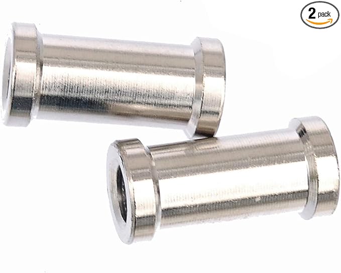 (2 Packs) 32mm 1/4" to 3/8" inch Female to Female Convertor Threaded Screw Adapter Spigot for Studio Light Stand, Hotshoe/Coldshoe Adapter Ball Head Flash Trigger Receiver