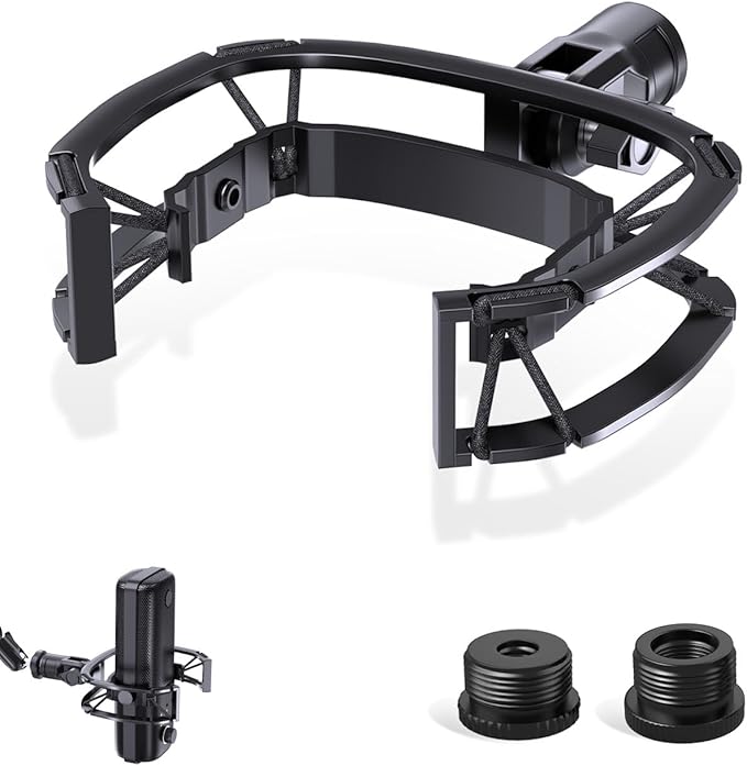Wave Microphone Shock Mount - Custom Built for Elgato Wave 1/3, Aluminum Frame & Reinforced Suspension for Max Vibration Isolation, Shock Mounts Holder Clip Ideal for Youtubers, Podcasters and Gamers