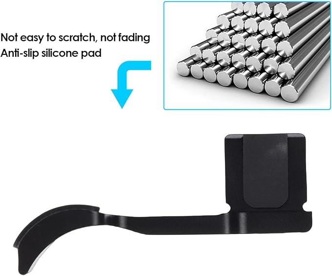 EBTOOLS Thumb Up Grip, CNC Machined Aluminum Alloy Thumb Rest for Q3 Camera, with Anti Scratch Silicone Pad for Stable Hand Hold (Black)
