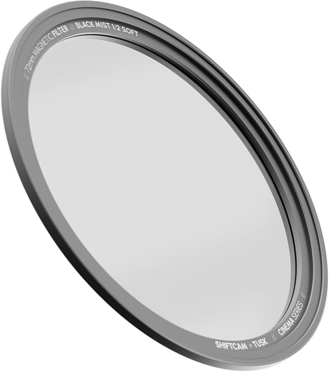 ShiftCam 72mm Magnetic Black Mist 1/2 Filter – Cinematic Diffusion for Softer Highlights & Dreamy Glow – Filmic Portraits, Night Scenes & B-Roll for iPhone & Android – Compaitble with LensUltra