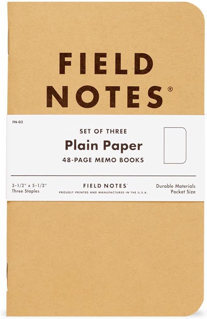 Field Notes: Original Kraft 3-Pack - Plain Paper Memo Books - Blank 48 Page Pocket Notebooks - 3.5" x 5.5"