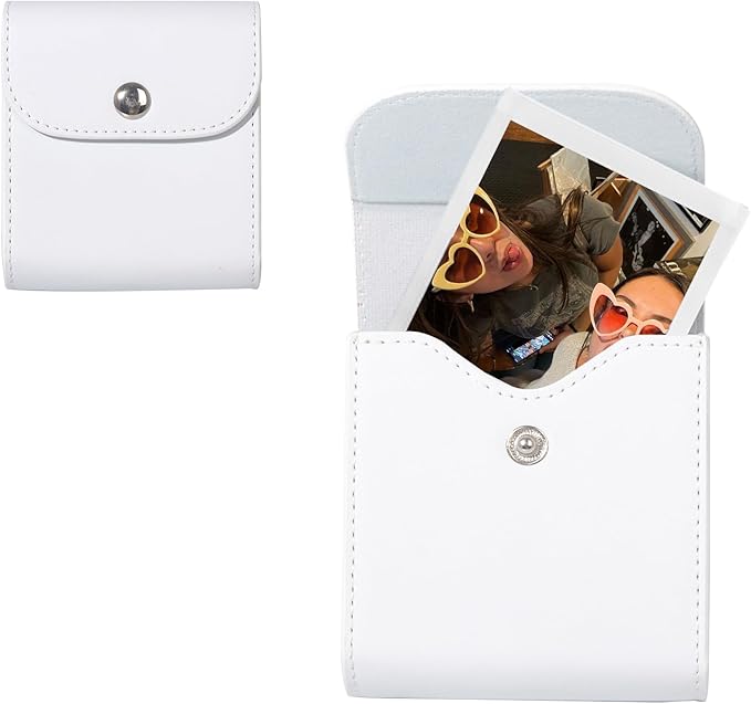 WOGOZAN Square Album for Fujifilm Instax Square/SQ1/SQ40/SQ6/SQ10/SQ20/SP-3 Instant Camera 2.9x3.4 Inch Films for Instax Square Film, Photo Album for Polaroid Mini Pictures, SQ Photo Pouch Bag (White)