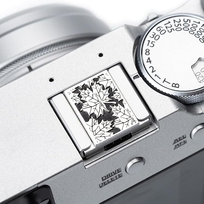 DBZZ Leaf Camera hot Shoe Cover and Camera Shutter Button for Nikon zf for Fujifilm X-T5 X-T4 X-T3 X-T30 II X-T20 X100VI X100V X100 X-PRO3 X-PRO2 X-S20 X-S10 (Aluminium Leaves Cover)