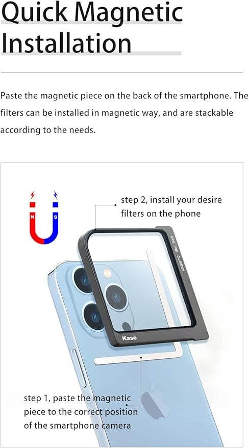 Kase ND1000 10 Stop ND Universal Magnetic Smartphone Filter Optical Glass