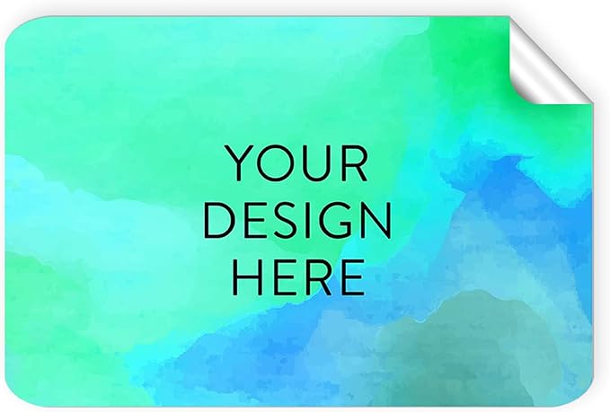 100 Custom Vinyl Stickers - Upload Your own Image, Text, Design, Logo - Personalized Logo Labels for Handmade, Packaging, Bottle, Jars, Candle, Brand Stickers (Blue Green, 6x4)