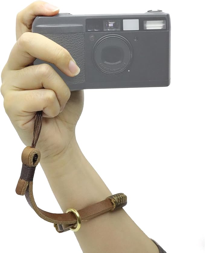 Leather Camera Wrist Strap - Handmade Top-Grain Hand Strap for Ricoh GR III/IIIx, Fuji X100VI/V, Sony RX100 VII - Thin Vintage Film Camera Cuff for Street Photography