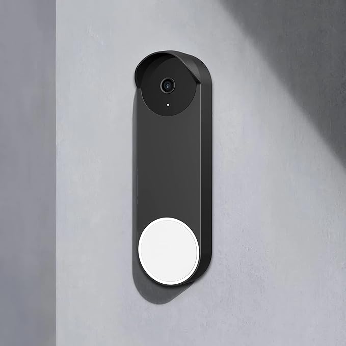 Silicone Case for Google Nest Hello Doorbell (Battery) 2021 Cover - Weatherproof Protective Nest Doorbell Silicone Skin Case (Black)