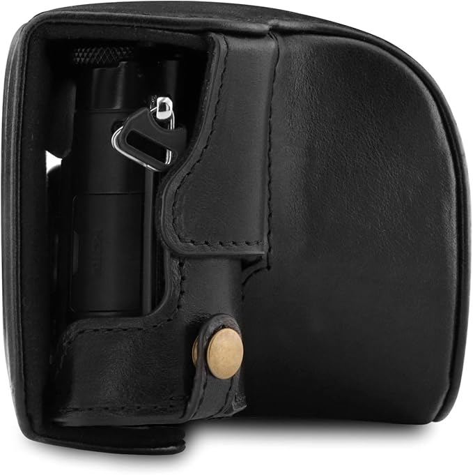 MegaGear MG1565 Ever Ready Genuine Leather Camera Case Compatible with Panasonic Lumix DC-LX100 II - Black