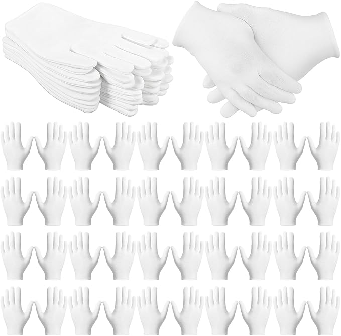 60 Pcs White Cotton Gloves for Dry Hands Sleeping Overnight Soft Cotton Gloves Moisturizing Sleeping Glove for Men and Women Inspection Glove for Dry Hand Art Handling Coin Jewelry