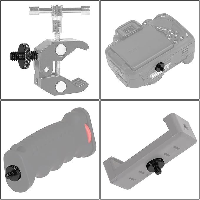 6 Pack 1/4" Male to 1/4" Male Camera Mount Screw Tripod Mount - Precision Made