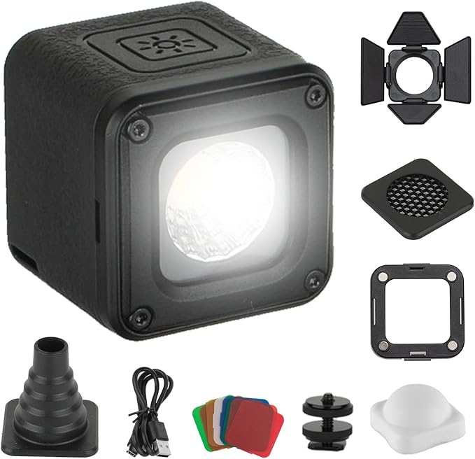 SmallRig RM01 Mini LED Video Light Waterproof Portable Lighting Kit with 8 Color Filters, Dimmable Fill Photography Light 5600K CRI95, Lume Cube Camera Light for GoPro, for DJI Pocket 3, for DJI Nano