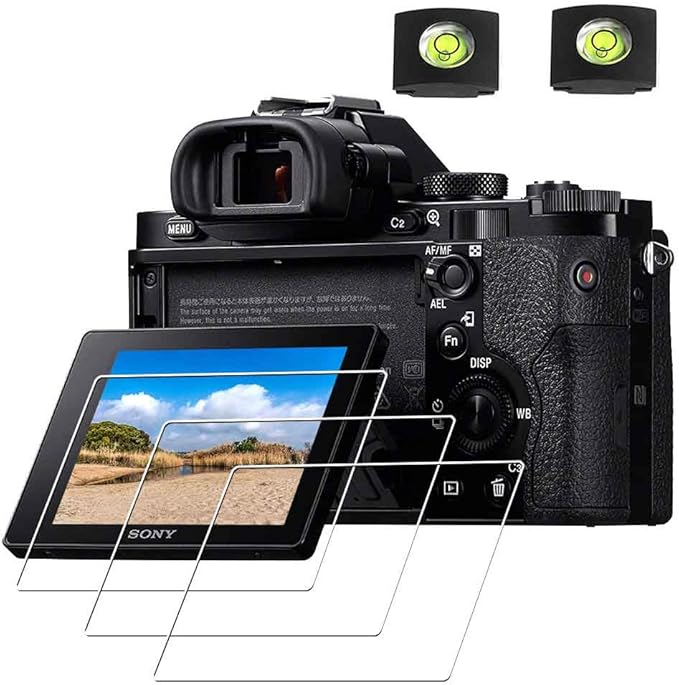 ULBTER A1 Screen Protector for Sony Alpha 1 / A1 Camera & Hot Shoe Cover 0.3mm 9H Hardness Tempered Glass Anti-Scrach Anti-Fingerprint Anti-Bubble [3+2 Pack]