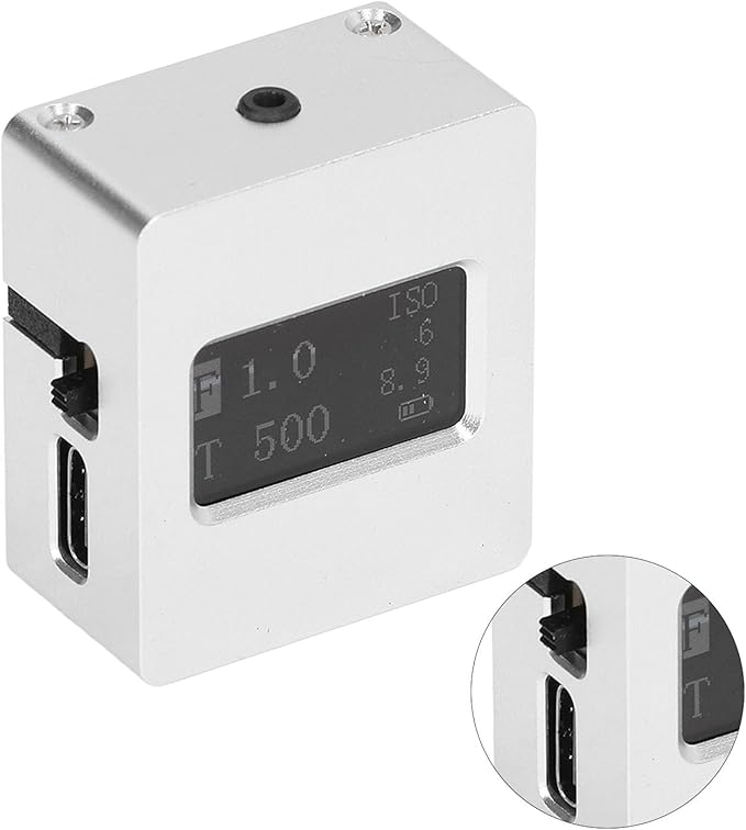 Camera Light Meter - 201X Aluminum Alloy with 0.96in OLED Display and USB Charging - Accurate 30° Reflection Measurement for Aperture & Shutter Priority Mode, Compact Design f