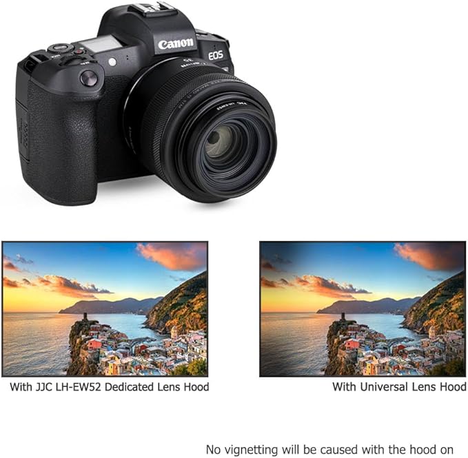 JJC EW-52 Lens Hood Reversible Lens Shade Cover for Canon RF 35mm f/1.8 Macro is STM Lens, Replace Canon EW-52 Lens Hood, Provide Lens with Extra Protector