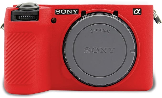 Easy Hood Camera Case for Sony Alpha 6700, Soft Silicone Protective Cover a6700 DSLR Camera Anti-Scratch Slim Fit Body Skin Protector Housing Sleeve for Sony A6700 Mirrorless Camera Red