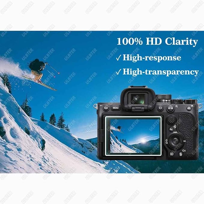 ULBTER Screen Protector for Sony A7 IV Alpha 7 IV A7IV A7M4 A74 & Hot Shoe Cover [3+2 Pack] Tempered Glass Cover 0.3mm 9H Hardness Anti-Scrach Anti-Bubble