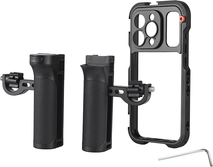 Portable Phone Cage with Dual Handles Professional Smartphone Video Rig, Lightweight Phone Stabilizer Rig for Filming Adventures (#1)
