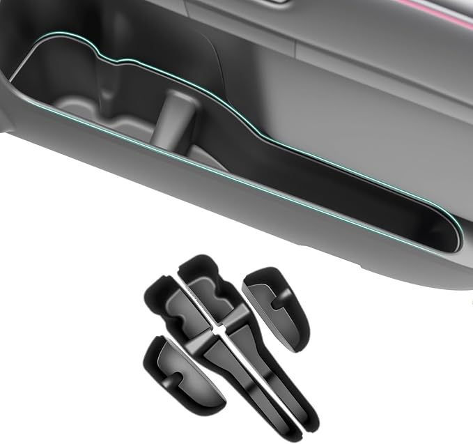 Door Side Storage Box Compatible with 2010-2024 Toyota 4Runner Accessories, Front & Rear 4PCS Door Handle Insert Organizer Tray, TPE Phone Pockets Cup Holder Fit for 4-Runner Accessories