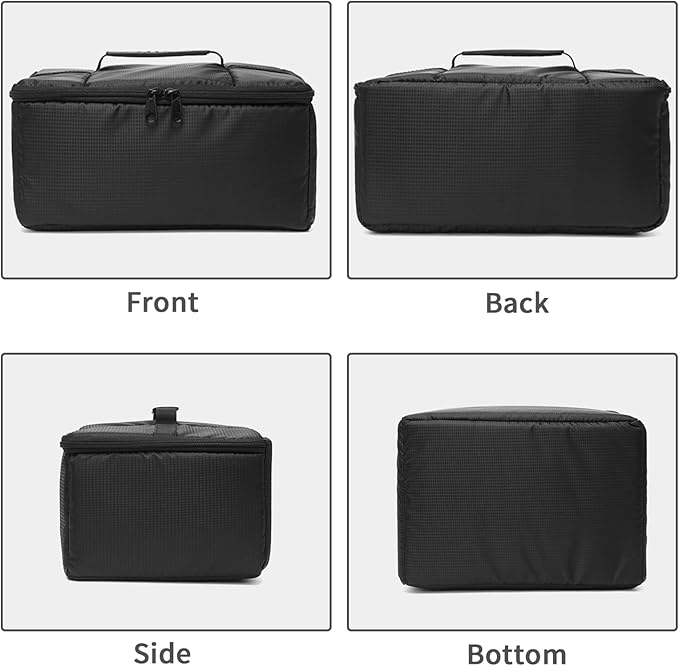 Lizbin Camera Insert Bag Camera Case, Water Resistant Camera Bag Insert Portable Inner Bag, Shockproof DSLR SLR Cameras Padded Storage Bag, Inner Case Bags (Black)