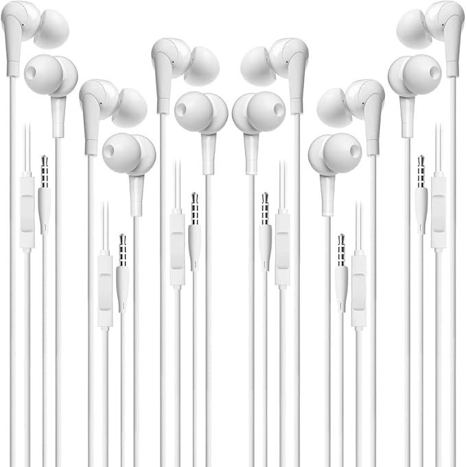 Earbuds Wired [Clear Call], [MFi Certified] 3.5mm Headphones with Microphone Volume Control HiFi Stereo Ear Buds for iPhone/iPad/Kindle/Weather Radio [6Pack]