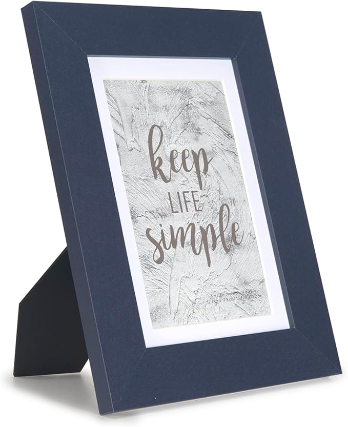 kennethan 2 Pcs Navy Blue Picture Frame Set - 8x10 Frame, Display 5x7 or 8x10 Picture with or Without Mat on the Wall