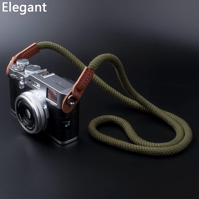 Camera Strap for Man Woman Photographer Soft Rope Neck Shoulder Strap for DSLR SLR Mirrorless Camera with Round Hole Interface 120cm Green